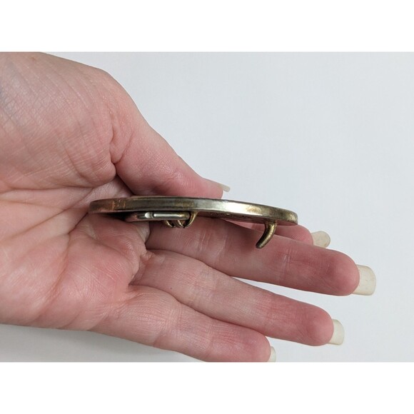 Vintage 1970's DEBBIE Name Belt Buckle by Oden Brass Oval Woodgrain Made‎ in USA - Picture 7 of 8